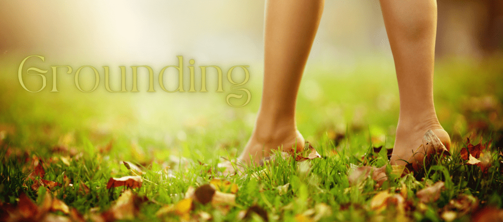 walking barefoot in the grass